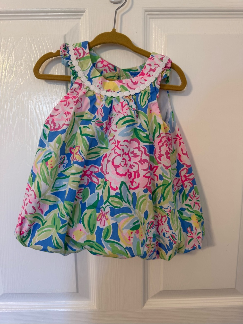 Lilly Pulitzer Pink, Blue & Green Floral Bubble Dress Top